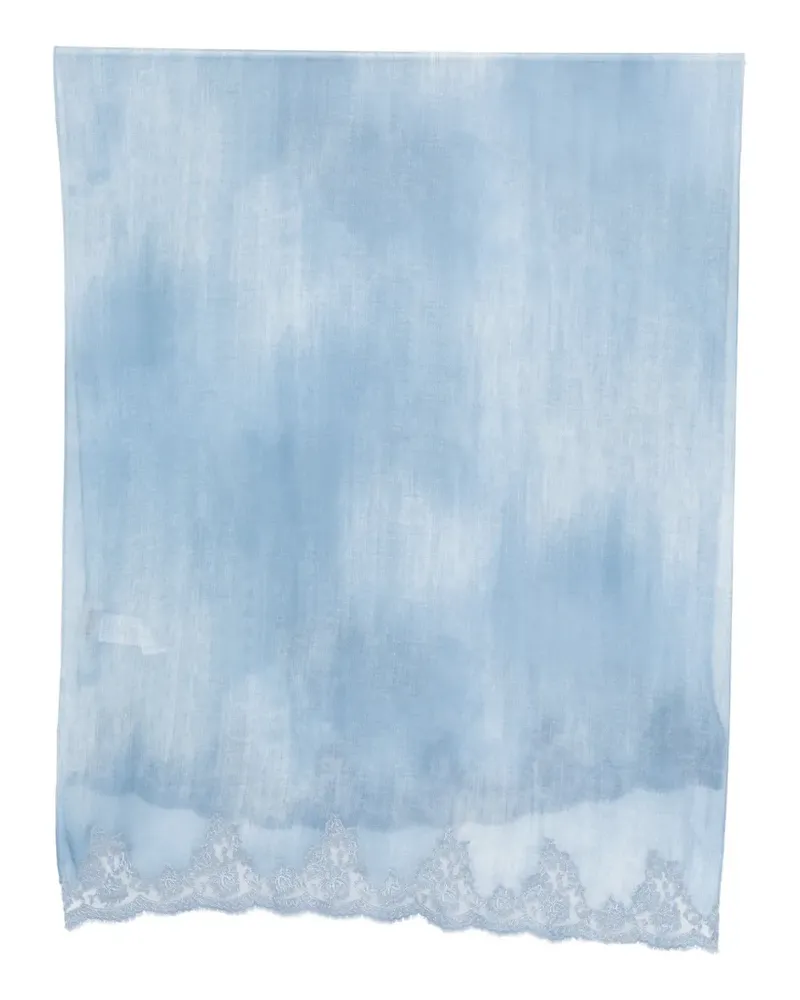 Ermanno Scervino lace-trim scarf - Blau Blau