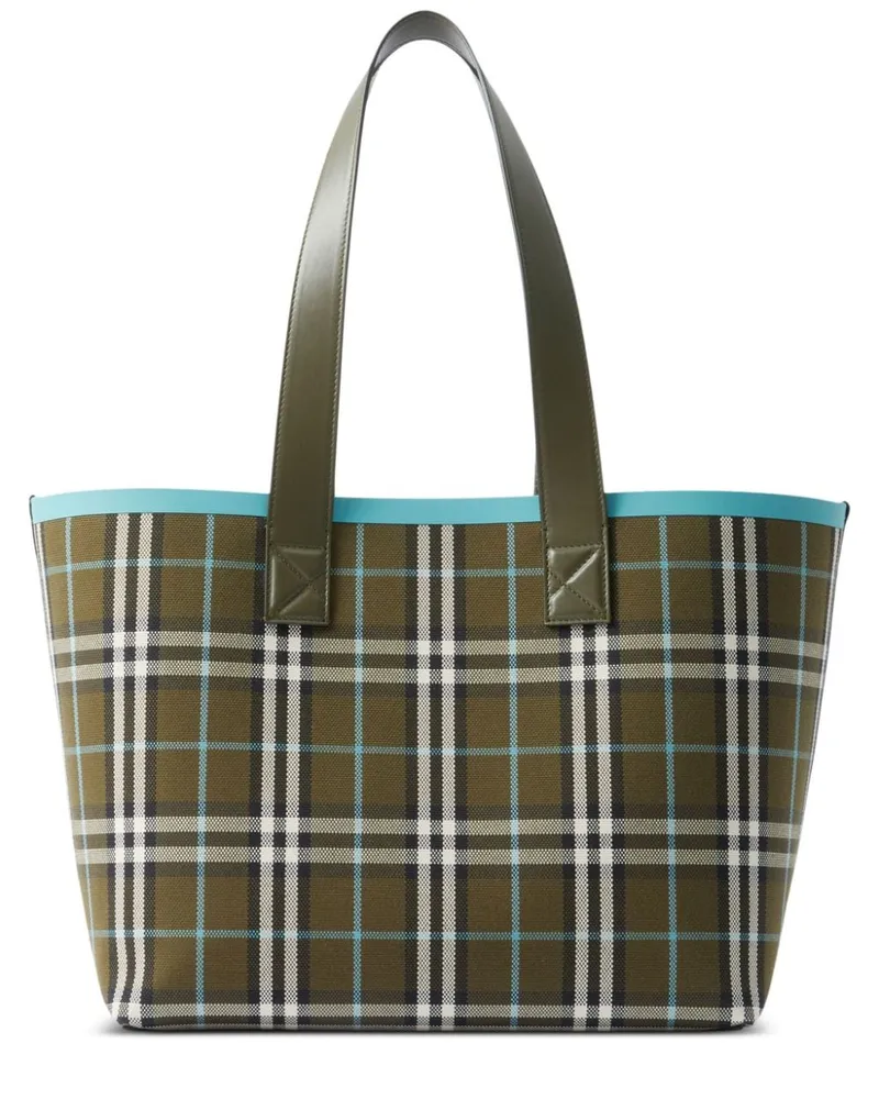 Burberry Mittelgroße London Tote Bag mit Vintage Check - Grün Grün