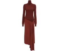 Drapiertes Maxikleid mit Stehkragen - Orange