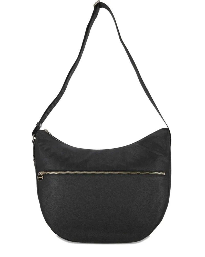 Borbonese Crescent Schultertasche mit Reißverschluss - Schwarz Schwarz