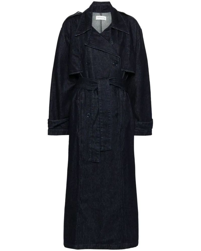 FRANKIE Shop Nikola Trenchcoat aus Denim Blau