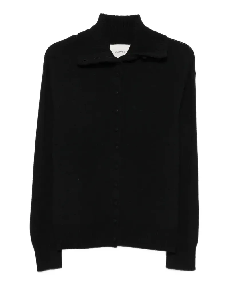 Lisa Yang Denie button-up sailor-collar cardigan - Schwarz Schwarz