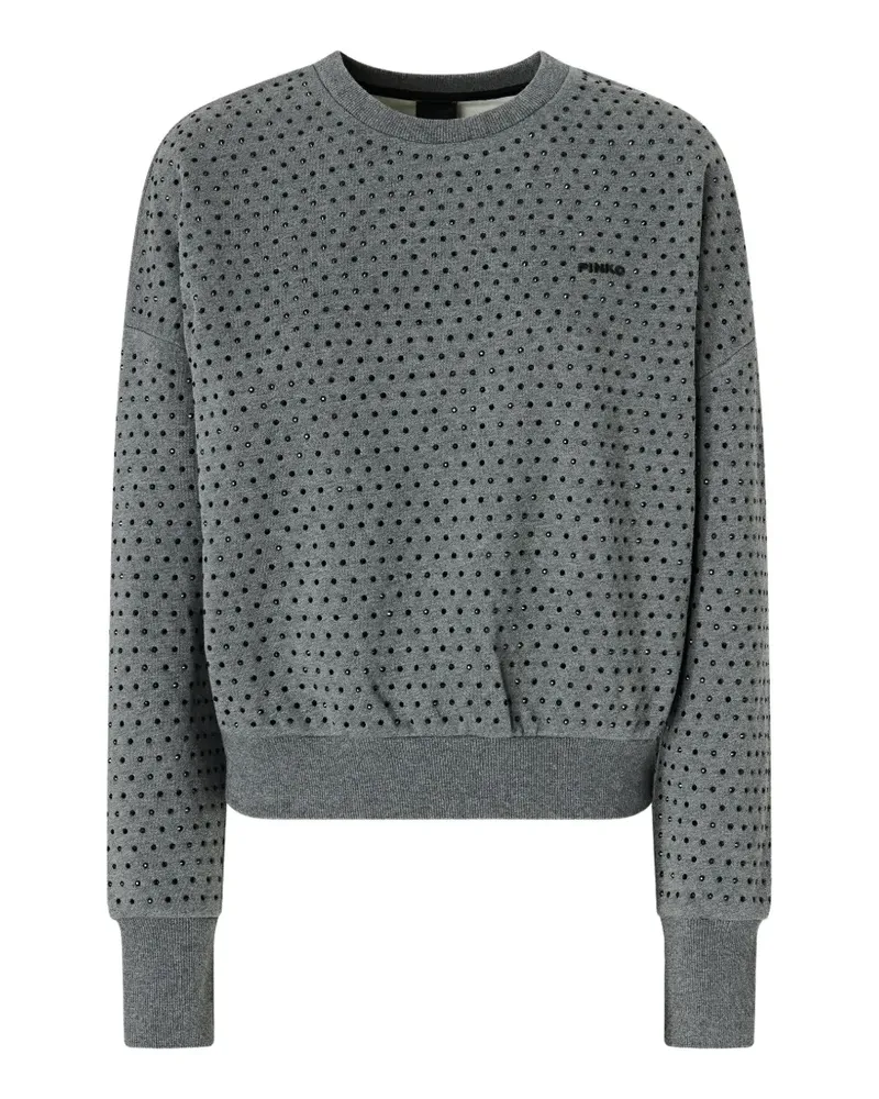 Pinko Pullover mit kristallverziertem Logo - Grau Grau