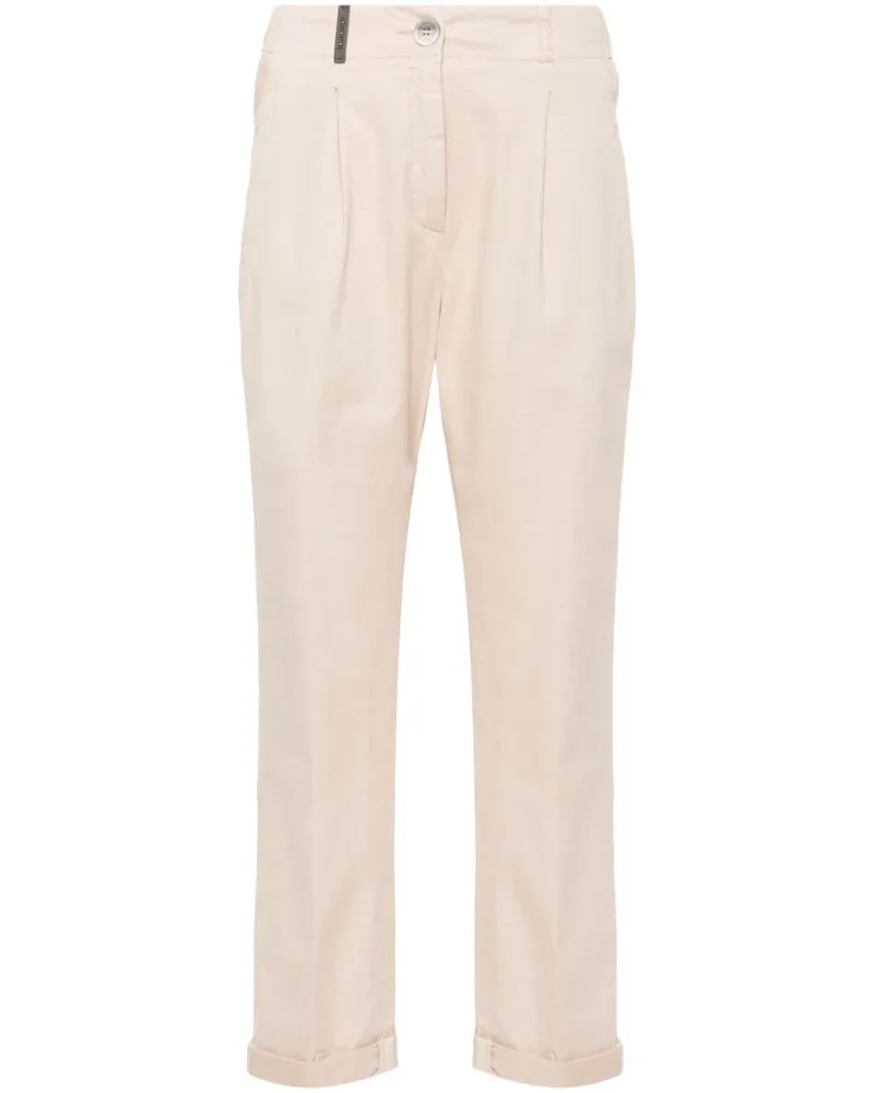 Peserico Cropped-Hose mit Tapered-Bein - Nude Nude