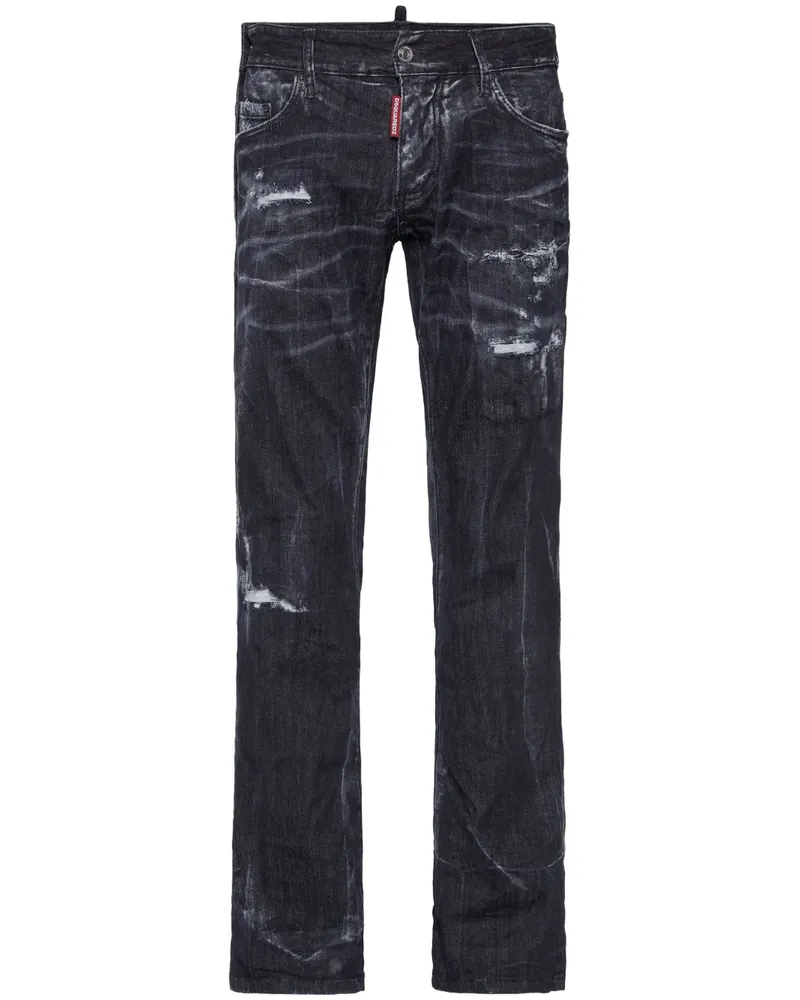 Dsquared2 Gerade Jeans im Distressed-Look - Schwarz Schwarz