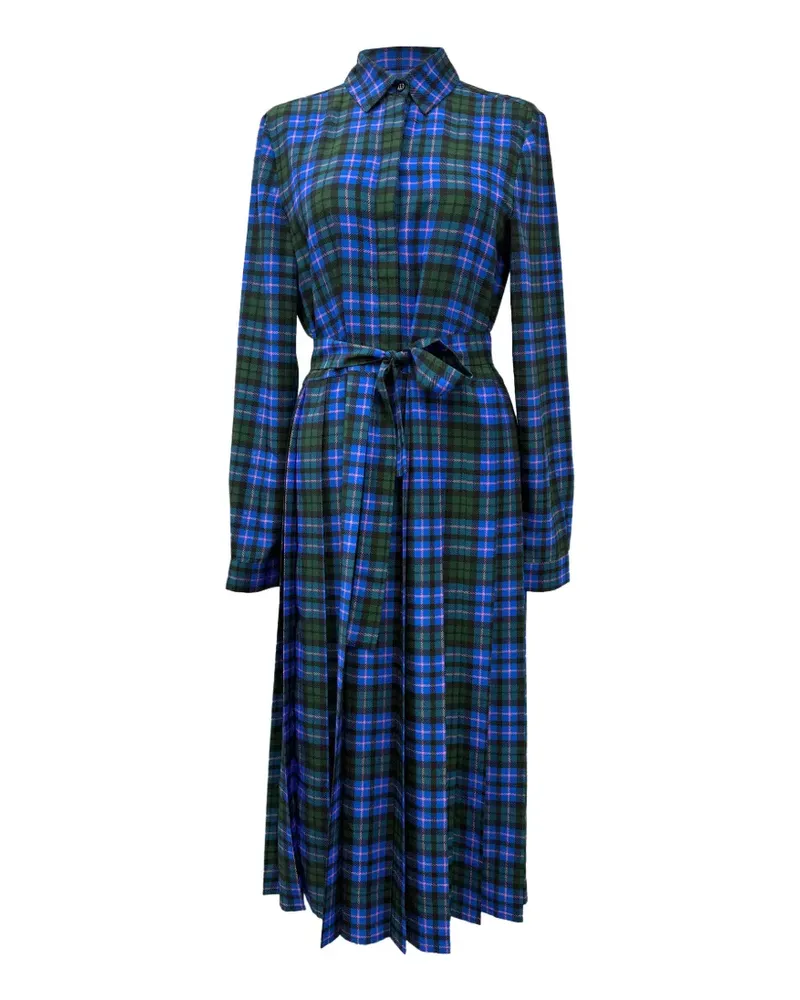 MSGM checked belted dress - Blau Blau