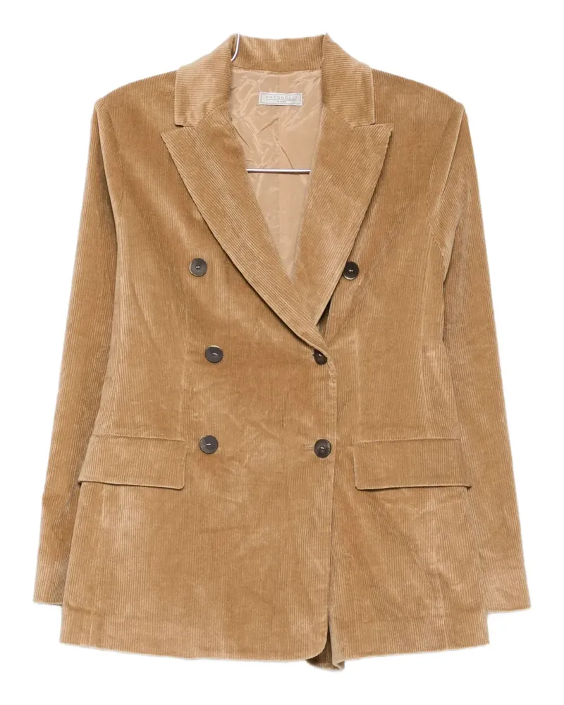 Antonelli Firenze double-breasted corduroy jacket - Nude Nude