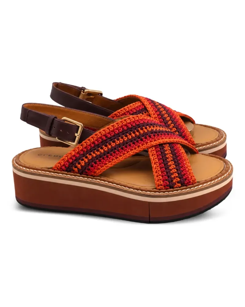 Robert Clergerie woven platform sandals - Orange Orange