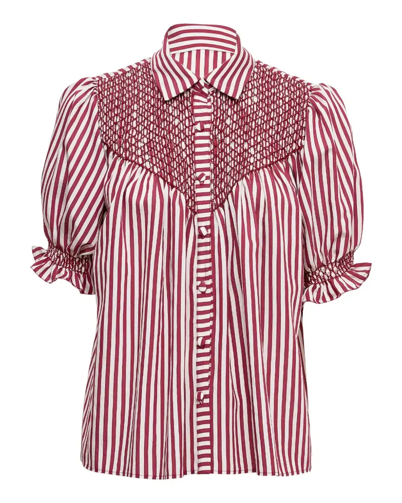Loretta Caponi Gestreifte Milvia Bluse - Rot Rot