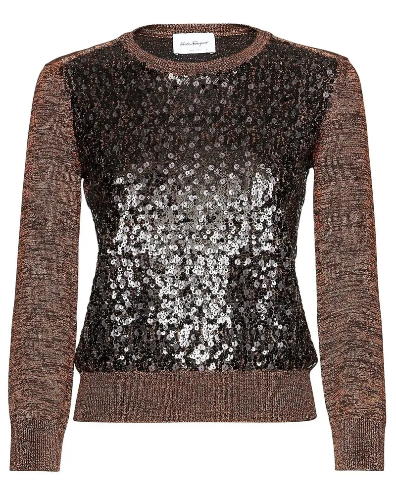 Ferragamo Pullover mit Pailletten - Schwarz Schwarz