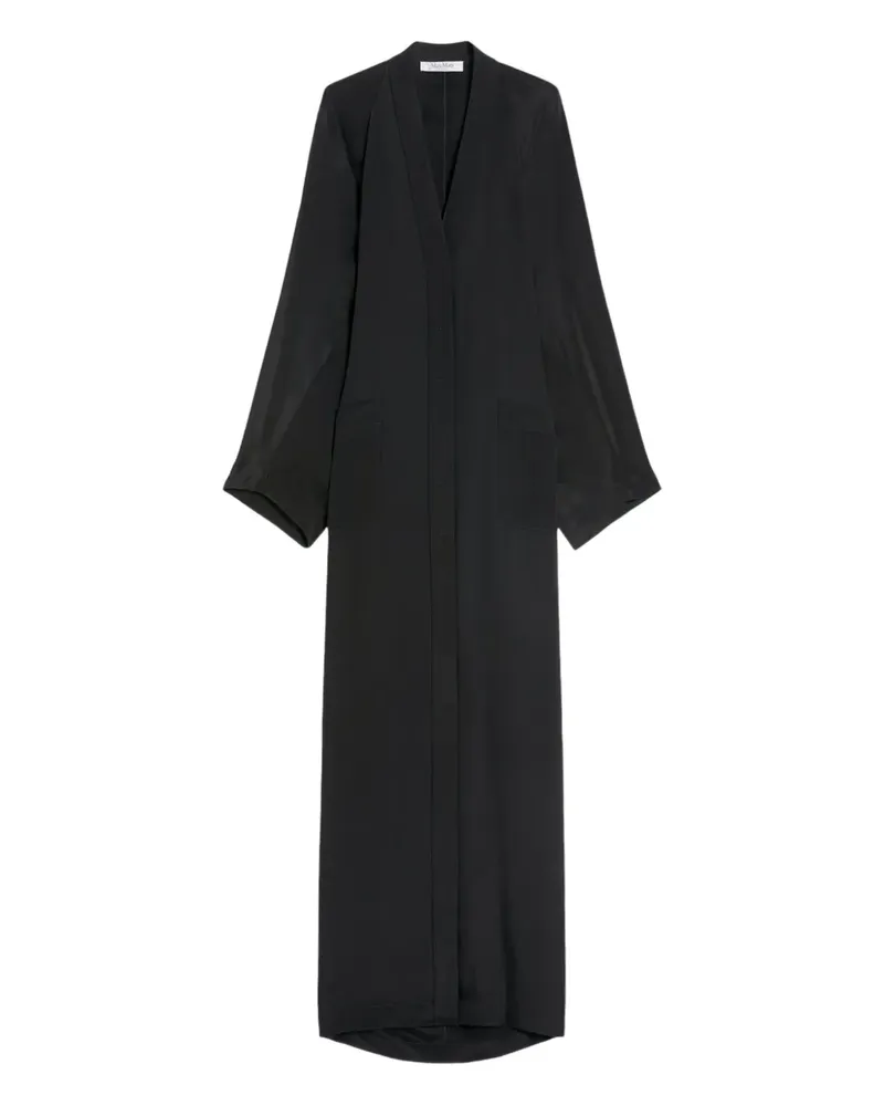 Max Mara V-Ausschnitt-Maxikleid mit weiten Ärmeln - Schwarz Schwarz