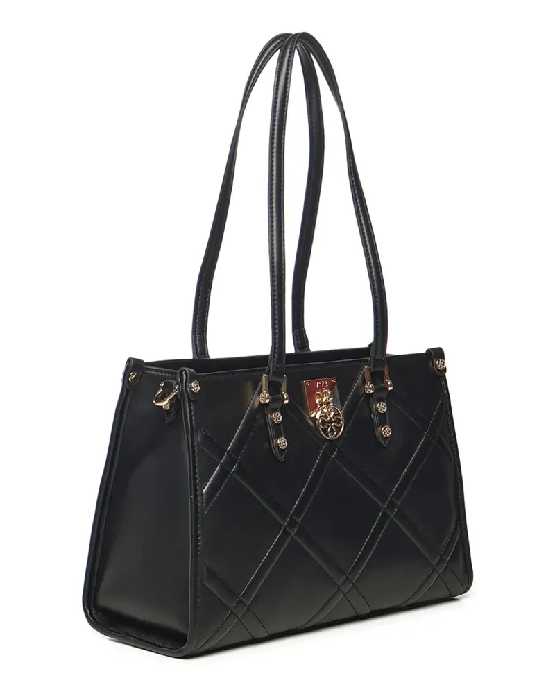 V°73 Gesteppte Bridget Schultertasche mit Schloss - Schwarz Schwarz