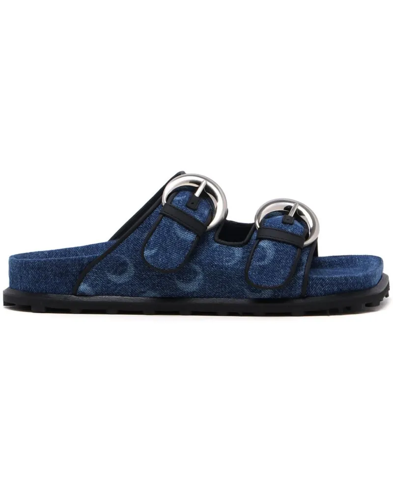 Marine Serre Sandalen mit Mond-Print - Blau Blau