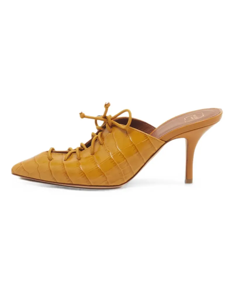 Malone Souliers Annie croc-embossed mules - Gelb Gelb