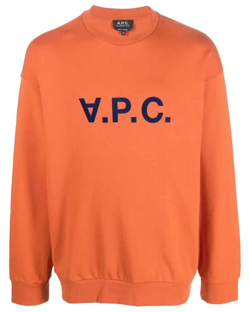 A.P.C. Eliot Sweatshirt mit beflocktem Logo - Orange Orange
