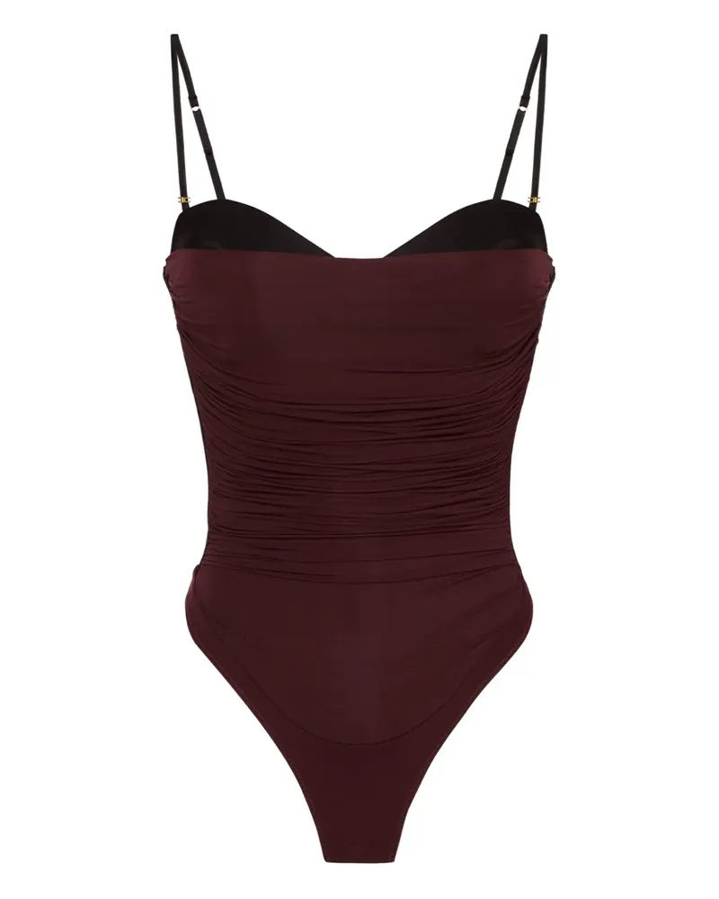 Elisabetta Franchi Geraffter Body - Schwarz Schwarz