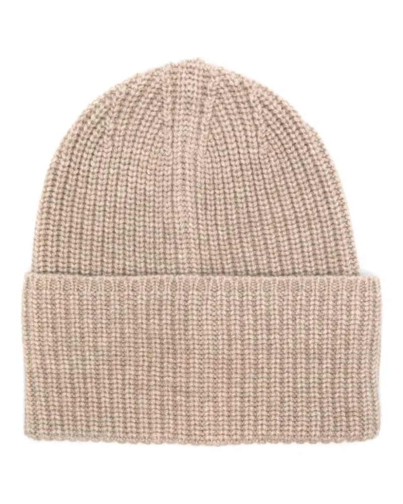 Zanone Beanie in Fischerstrick - Nude Nude
