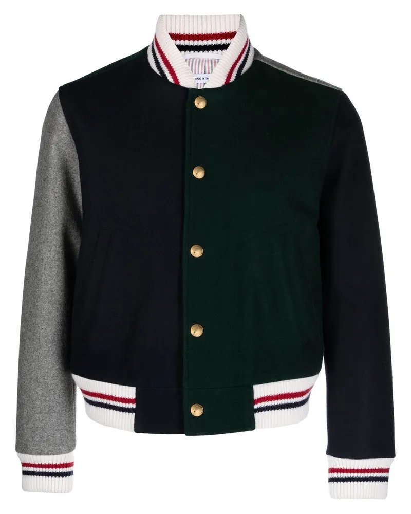 Thom Browne Bomberjacke in Colour-Block-Optik - Grün Grün