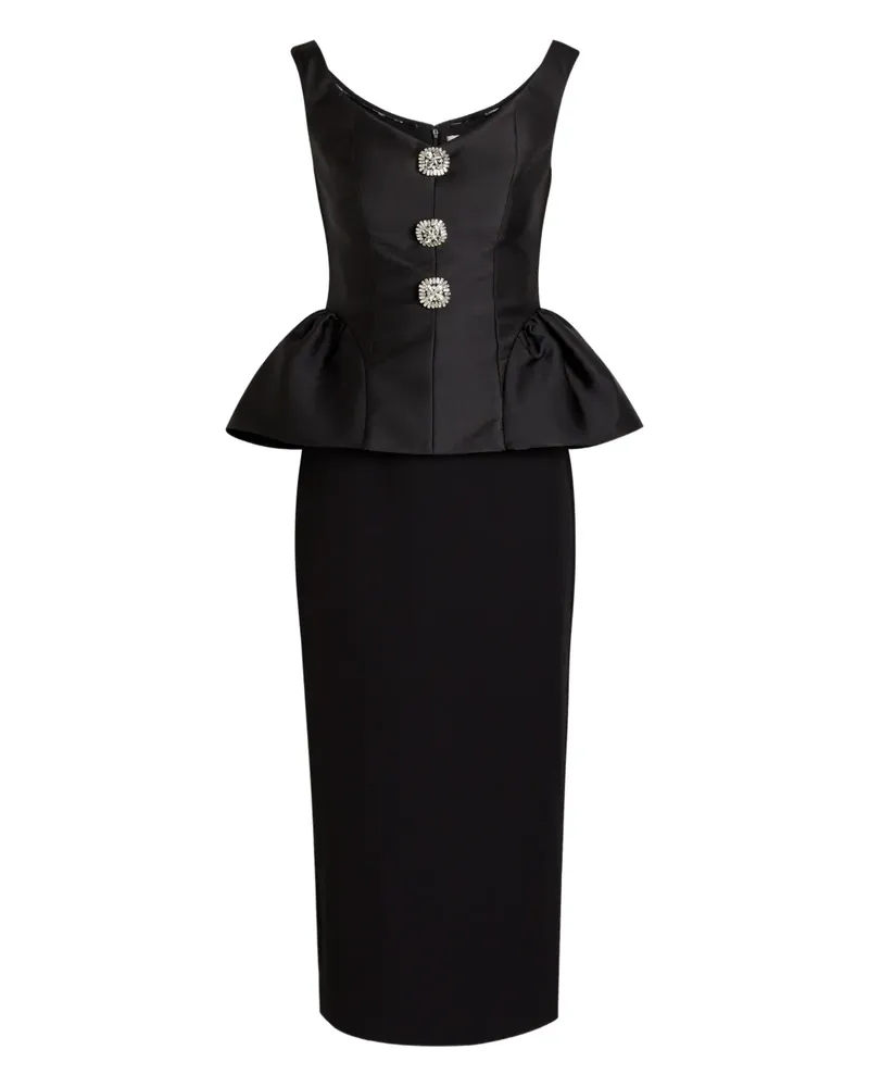 Roland Mouret embellished peplum midi dress - Schwarz Schwarz