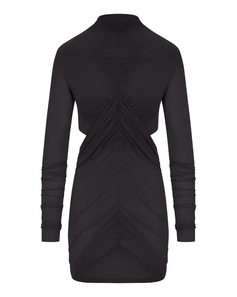 Rick Owens Gerafftes Midikleid mit Cut-Out - Schwarz Schwarz