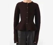 Cardigan mit Schößchen - Braun