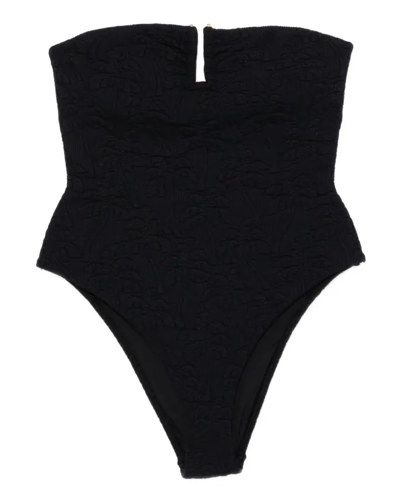 FARM Rio graphic-embroidered swimsuit - Schwarz Schwarz