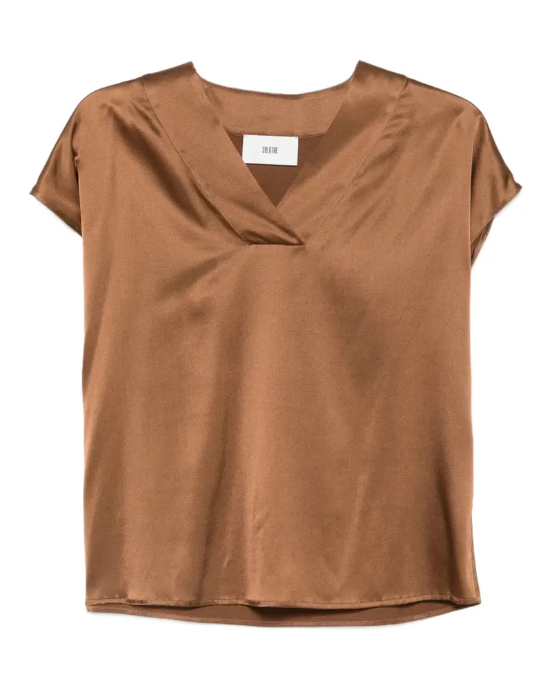 SOLOTRE V-neck blouse - Braun Braun
