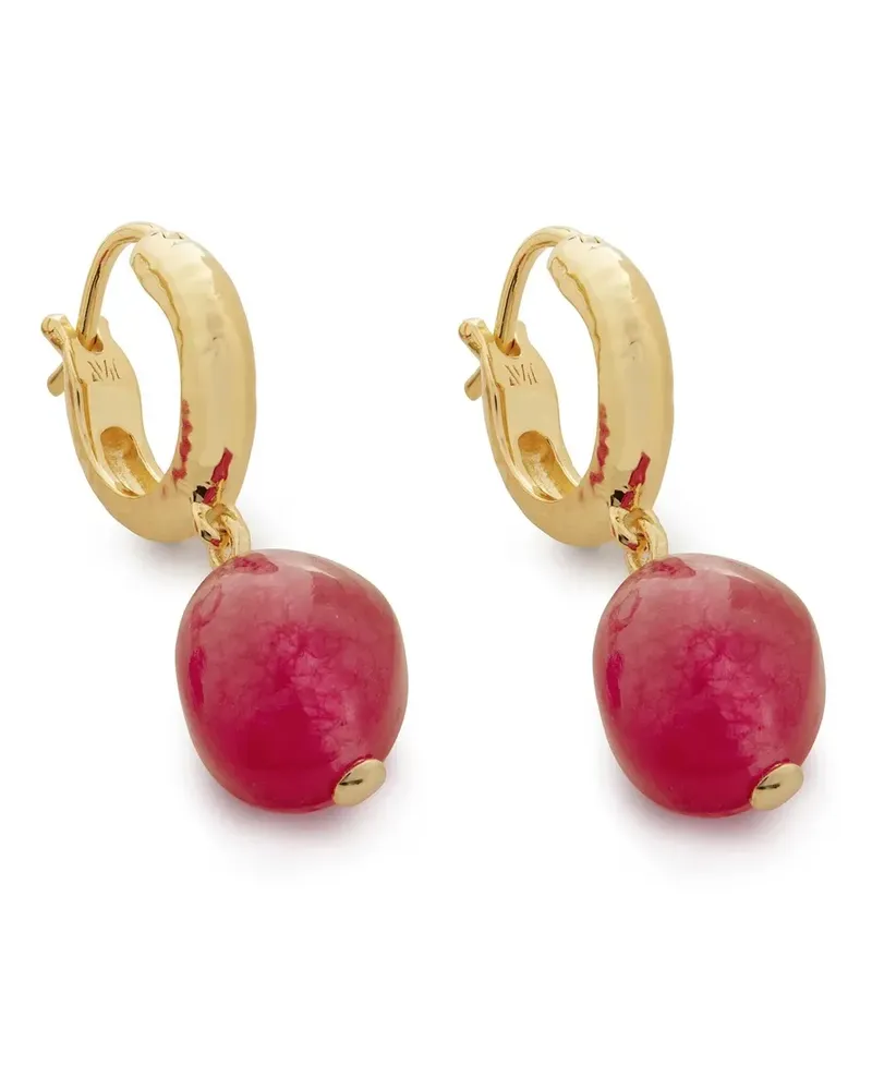 Monica Vinader 18kt vergoldete Ohrringe mit Rosa Quarz Gold