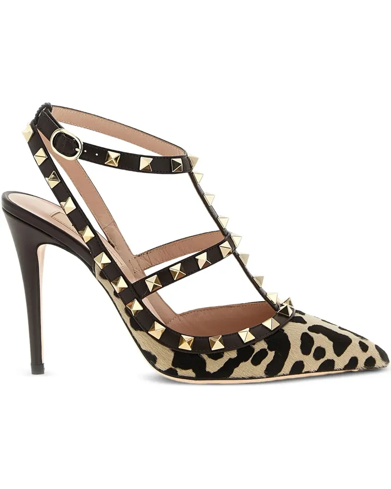 Valentino Garavani Rockstud Pumps mit T-Riemen 100mm - Nude Nude