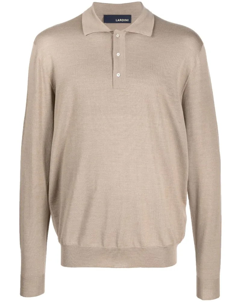 LARDINI Gestricktes Poloshirt - Nude Nude
