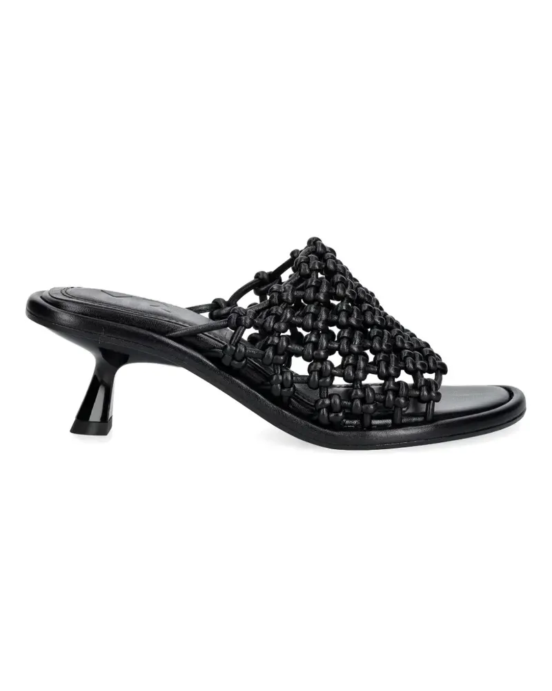 SOULIERS MARTINEZ Mariza woven kitten-heel sandals - Schwarz Schwarz