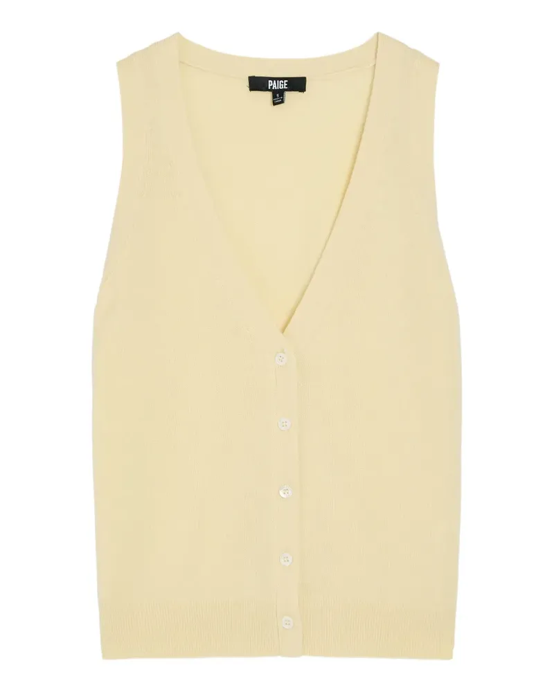 Paige Anika v-neck button-up vest - Gelb Gelb