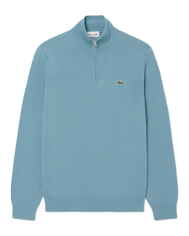 Lacoste zipped high-neck cotton sweater - Blau Blau