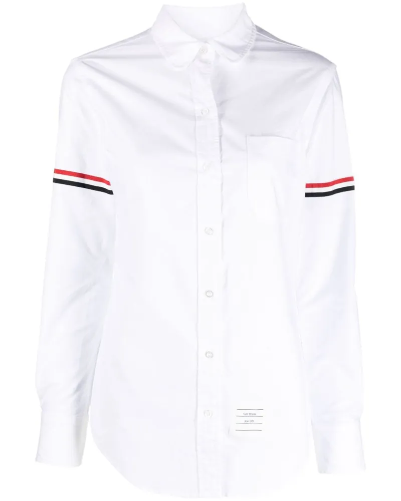 Thom Browne Poloshirt mit Streifen - Weiß Weiß