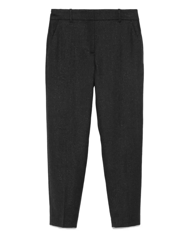 Eleventy Gürtelschlaufen-Hose mit Metallic-Detail - Grau Grau