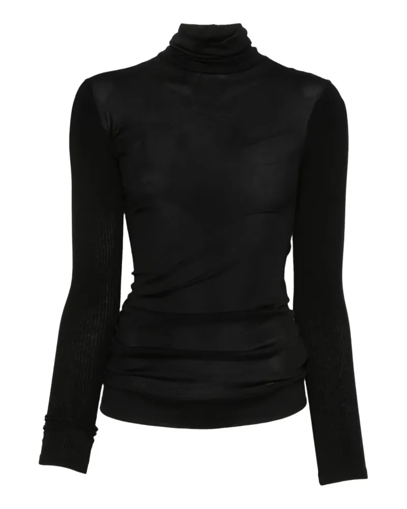 Jil Sander Oberteil mit Rollkragen - Schwarz Schwarz