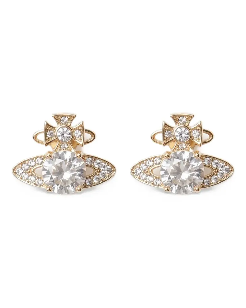Vivienne Westwood Orb Ohrringe mit Kristallen - Gold Gold