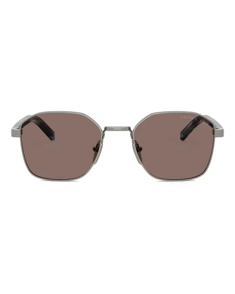 Prada Sonnenbrille mit geometrischem Gestell - Silber Silber
