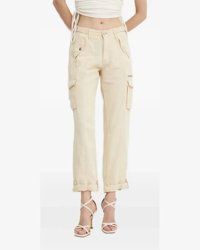Guess side-strap cargo trousers - Nude Nude