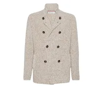 Doppelreihiger Cardigan - Nude