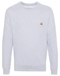 Kitsuné Sweatshirt mit Logo-Applikation Grau