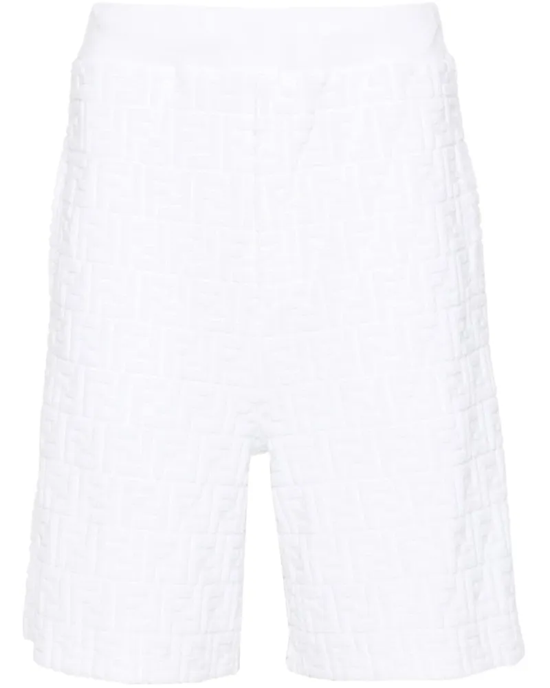 Fendi Frottee-Bermudas mit FF - Weiß Weiß