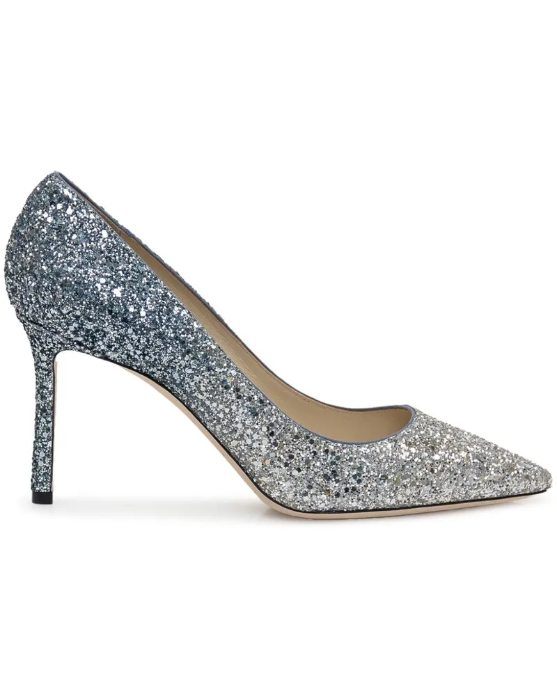 Jimmy Choo Romy 85' Pumps mit Glitzerapplikation - Silber Silber