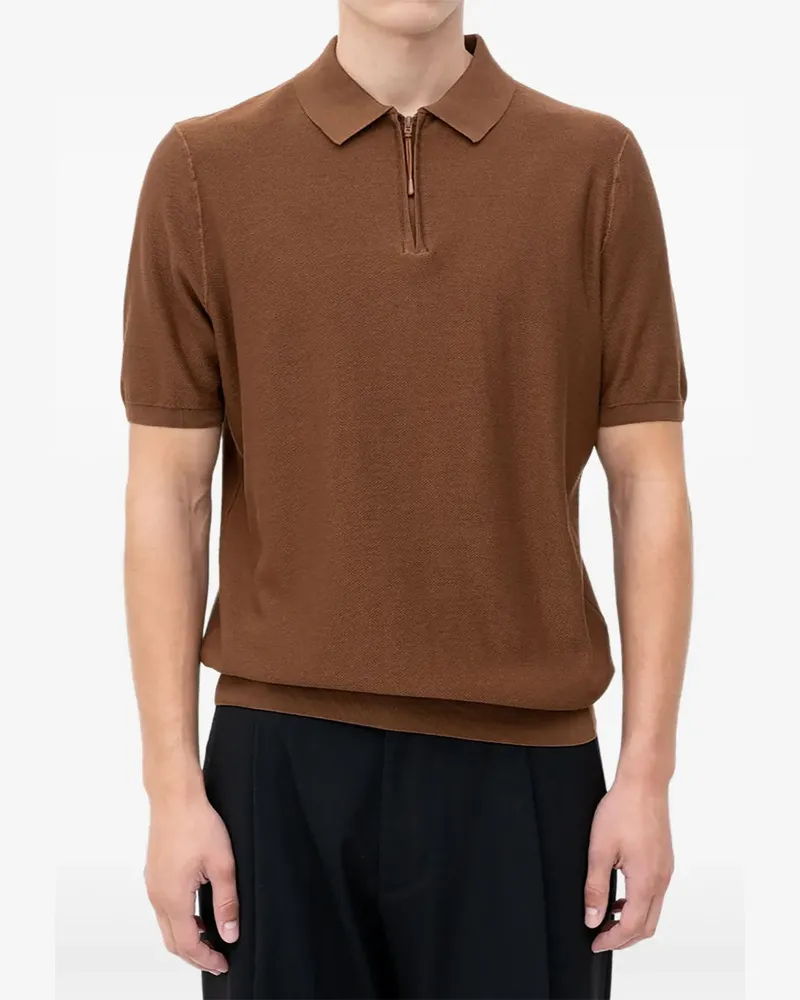 HUGO BOSS Kurzärmeliges Poloshirt - Braun Braun