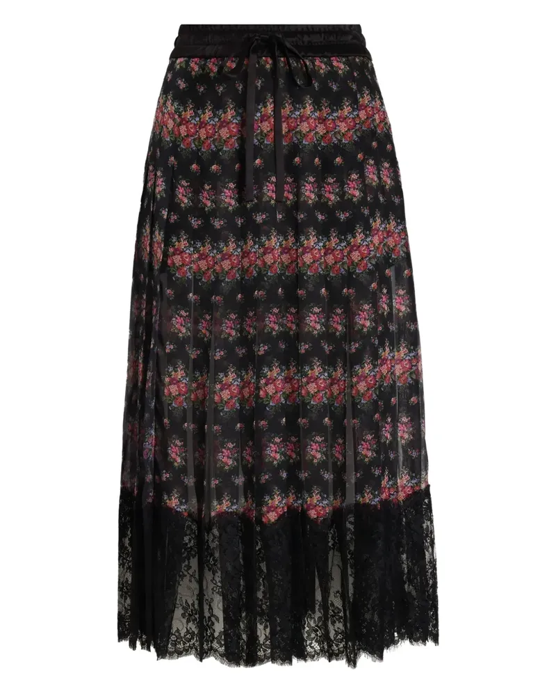 Dolce & Gabbana Midirock aus floraler Spitze - Schwarz Schwarz