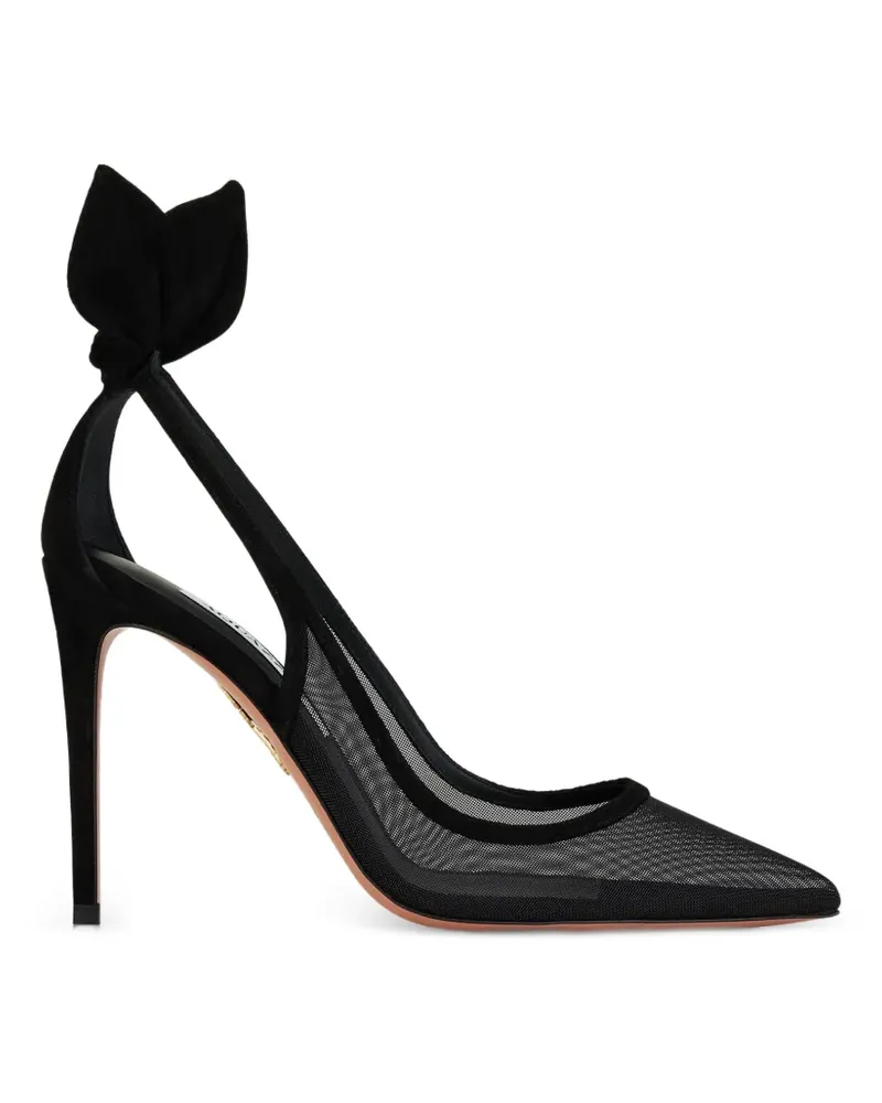 Aquazzura Bow Tie Pumps mit Mesh-Absatz - Schwarz Schwarz