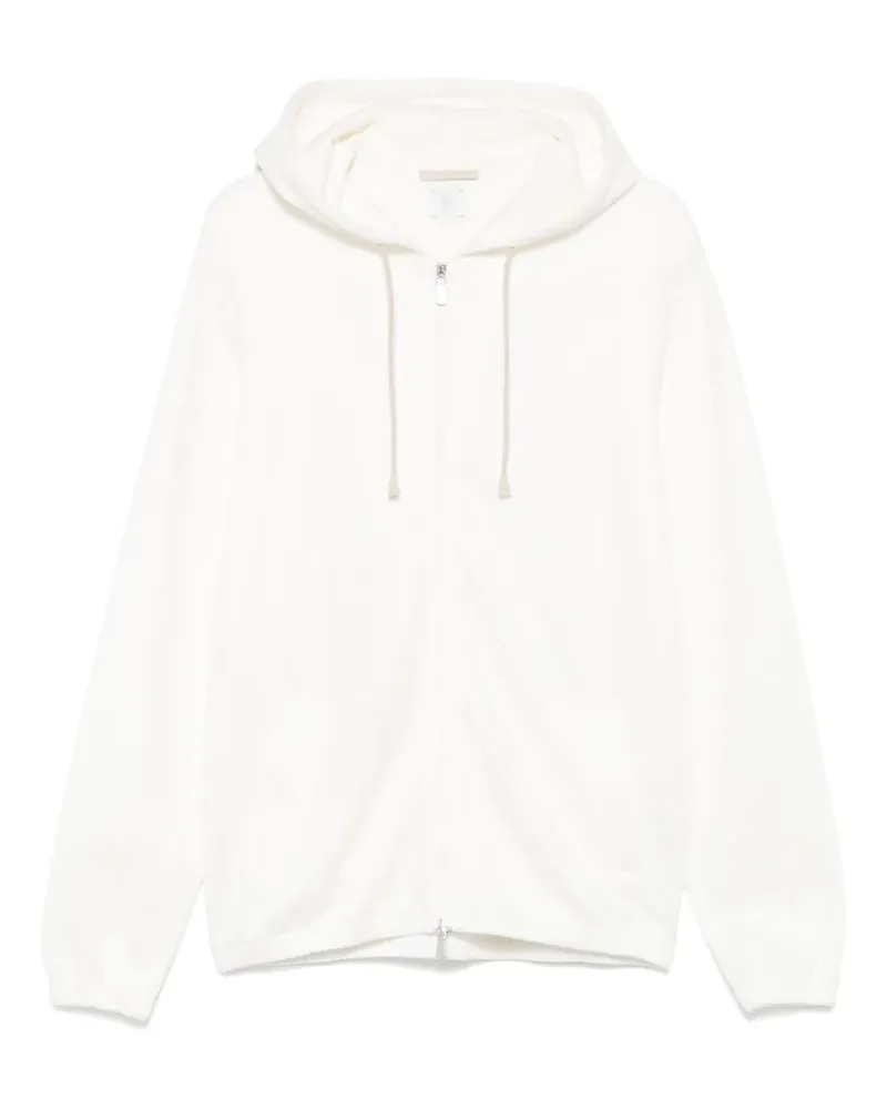 Eleventy Kapuzenjacke mit Reißverschluss - Weiß Weiß