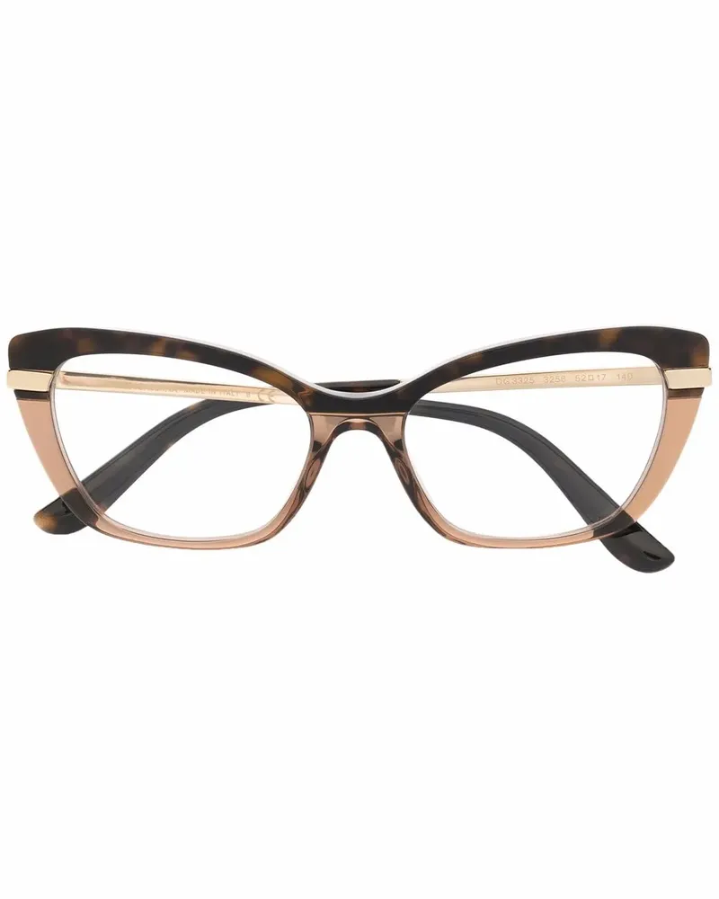Dolce & Gabbana Zweifarbige Cat-Eye-Brille - Gold Gold