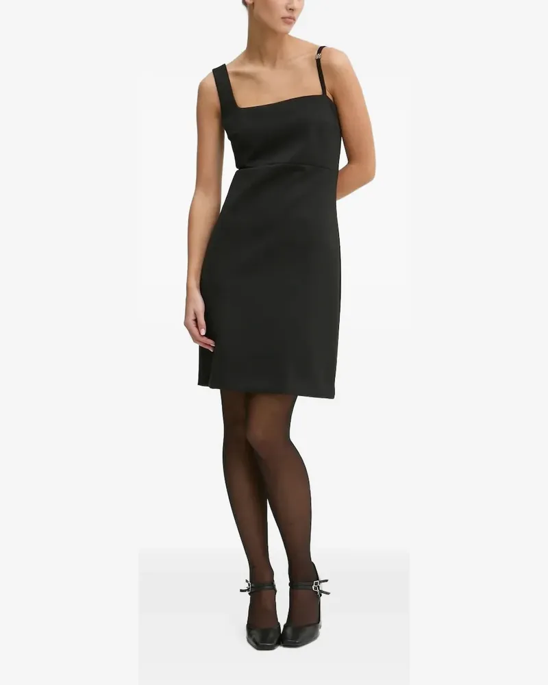 HUGO BOSS Midikleid mit eckigem Ausschnitt - Schwarz Schwarz