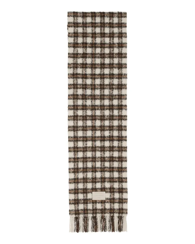 Acne Studios checked fringed scarf - Nude Nude